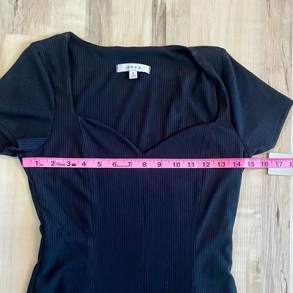 GAZE Black Short Sleeve Midi Dress D11396 Medium NWT - Picture 7 of 8